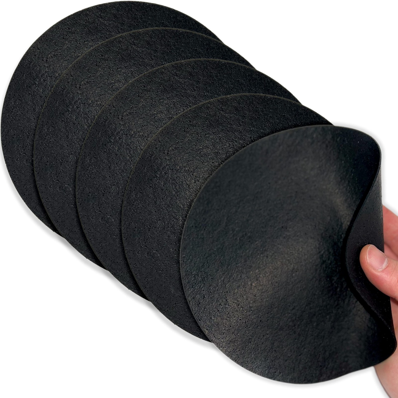 JAR HEADS Rubber Jar Opener Gripper Pad 5 Pack - Thick 7 5 7 inch, Black