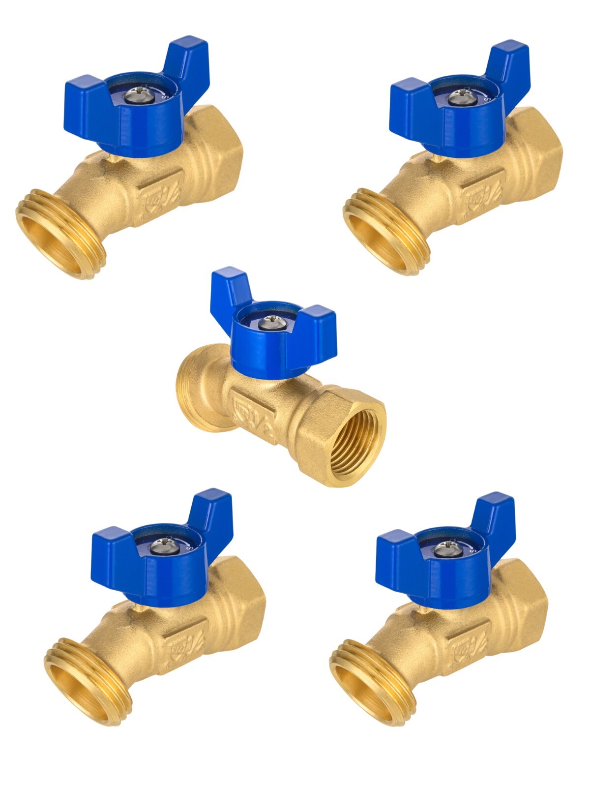 5 PCS EFIELD 1/4Turn Spigot ,Outdoor Brass Valve 1/2" Female NPT Inlet x3/4" MHT