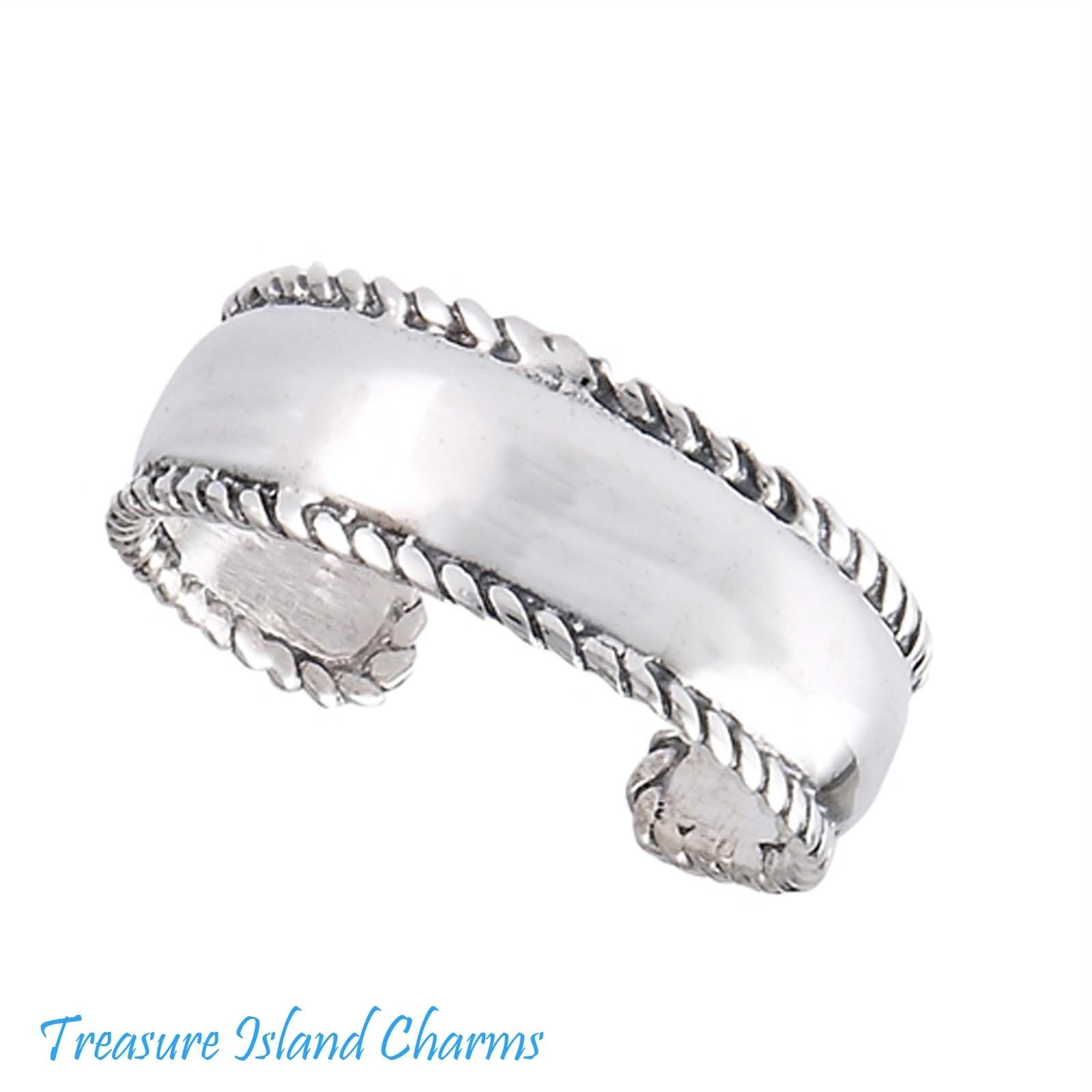 Milgrain Border Edge 925 Solid Sterling Silver Adjustable Toe or Pinkie Ring