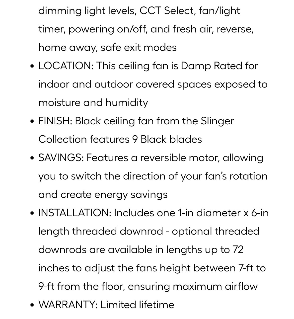 Fanimation Slinger v2 72-in Ceiling Fan with LED Light and Remote Control -Black