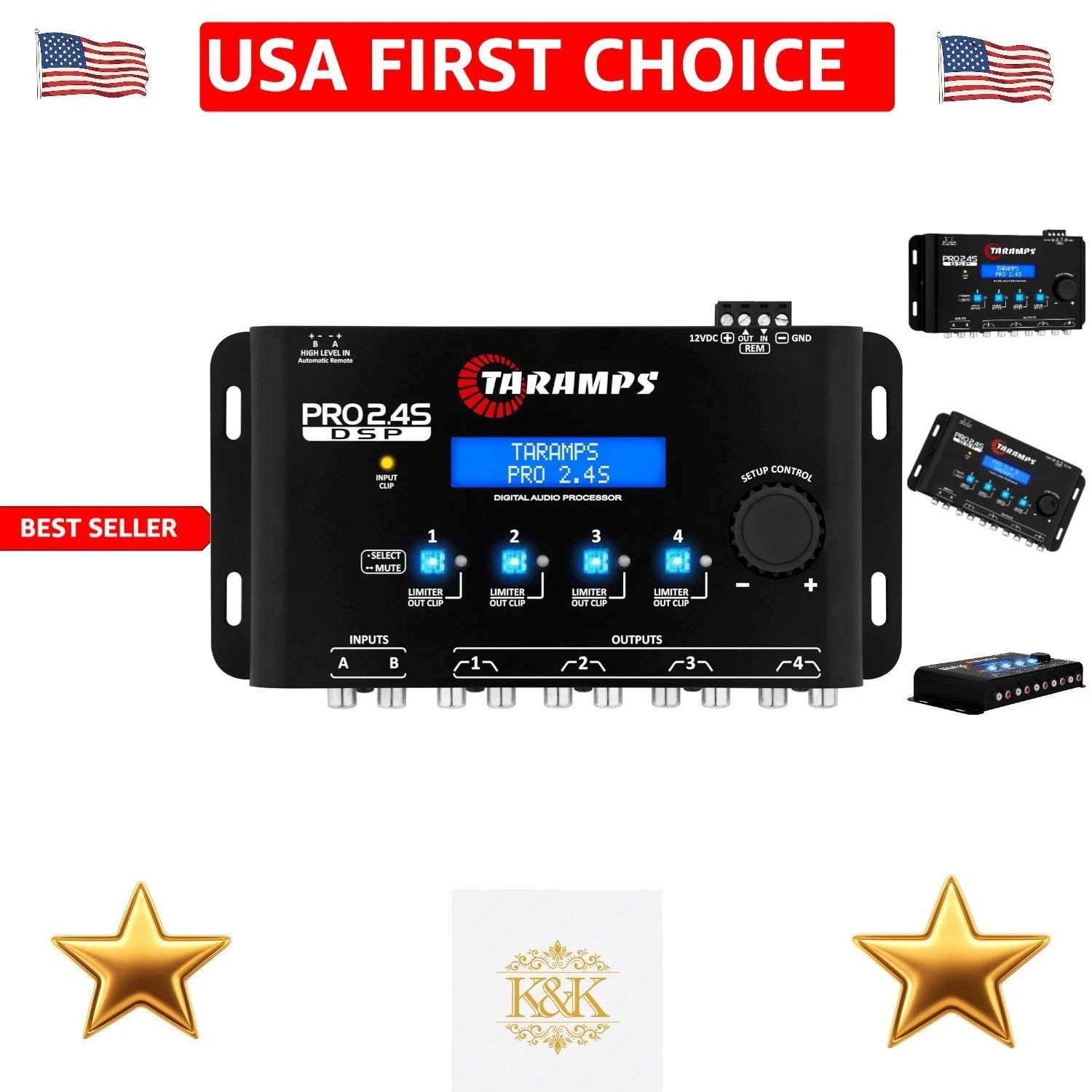 Advanced 15-Band Equalizer & DSP Crossover - 2 Channel Input, 4 Output