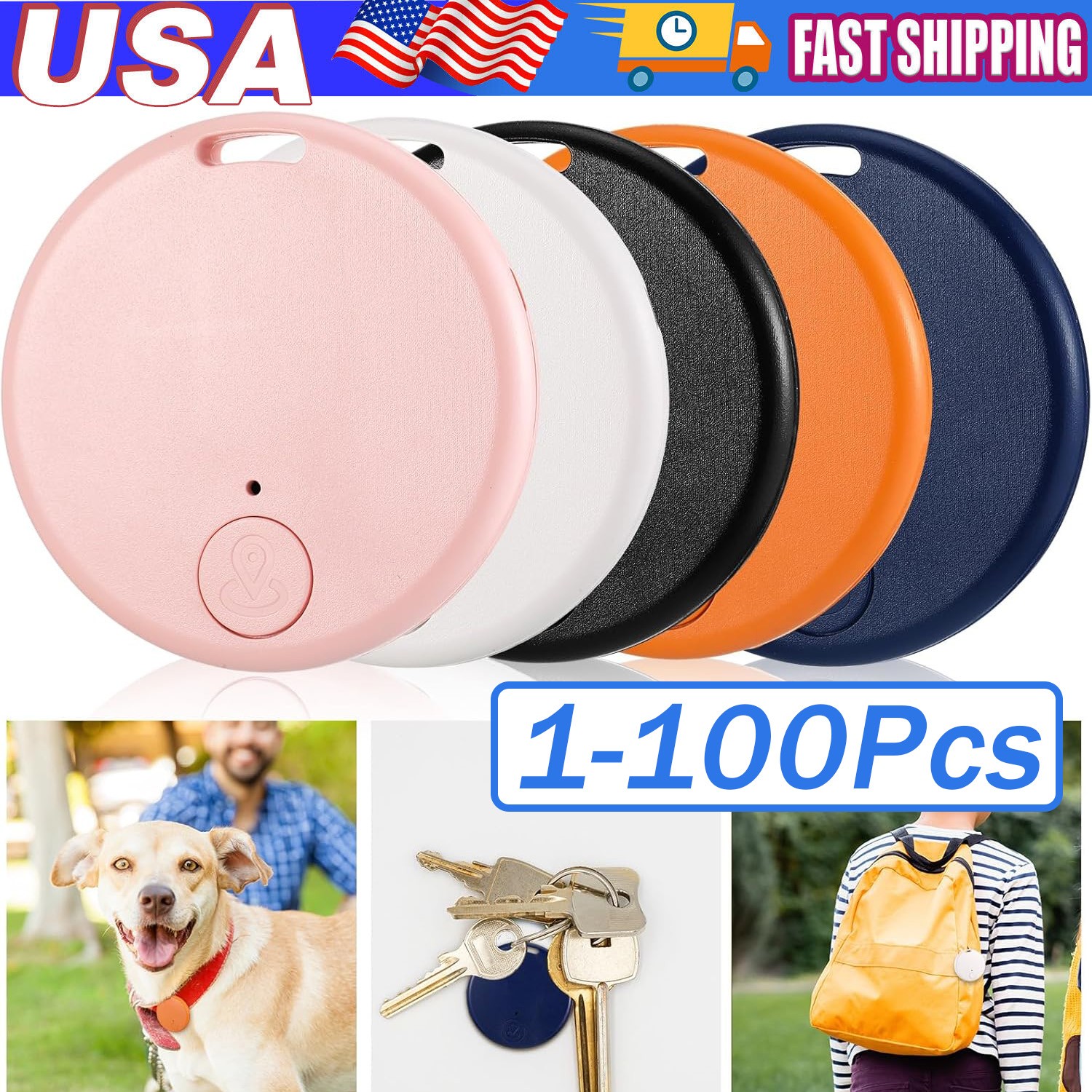 Bluetooth Mini GPS Tracking Air Key Tag Child Pet Finder Location Device Lot