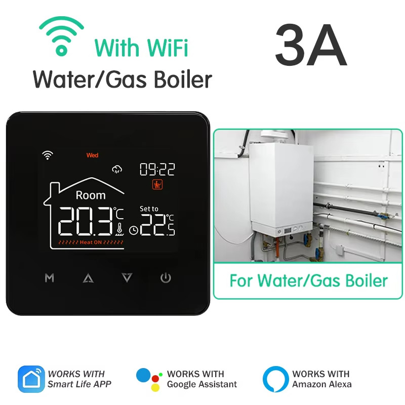 Tuya Smart Home Thermostat Water Electric Warm Floor Heating Gas Boiler Wifi Tem