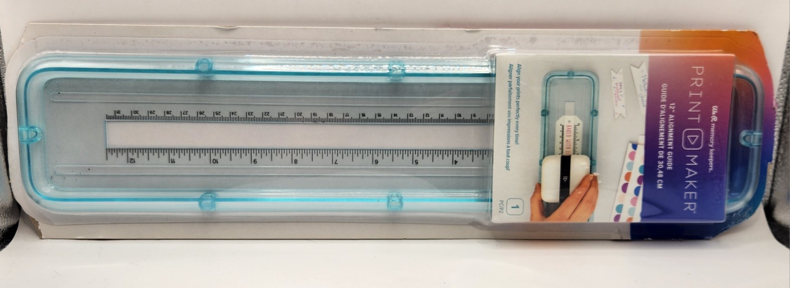 NEW We R Memory Keepers Print Maker 12"Alignment Guide + Ribbon And Washi Guide