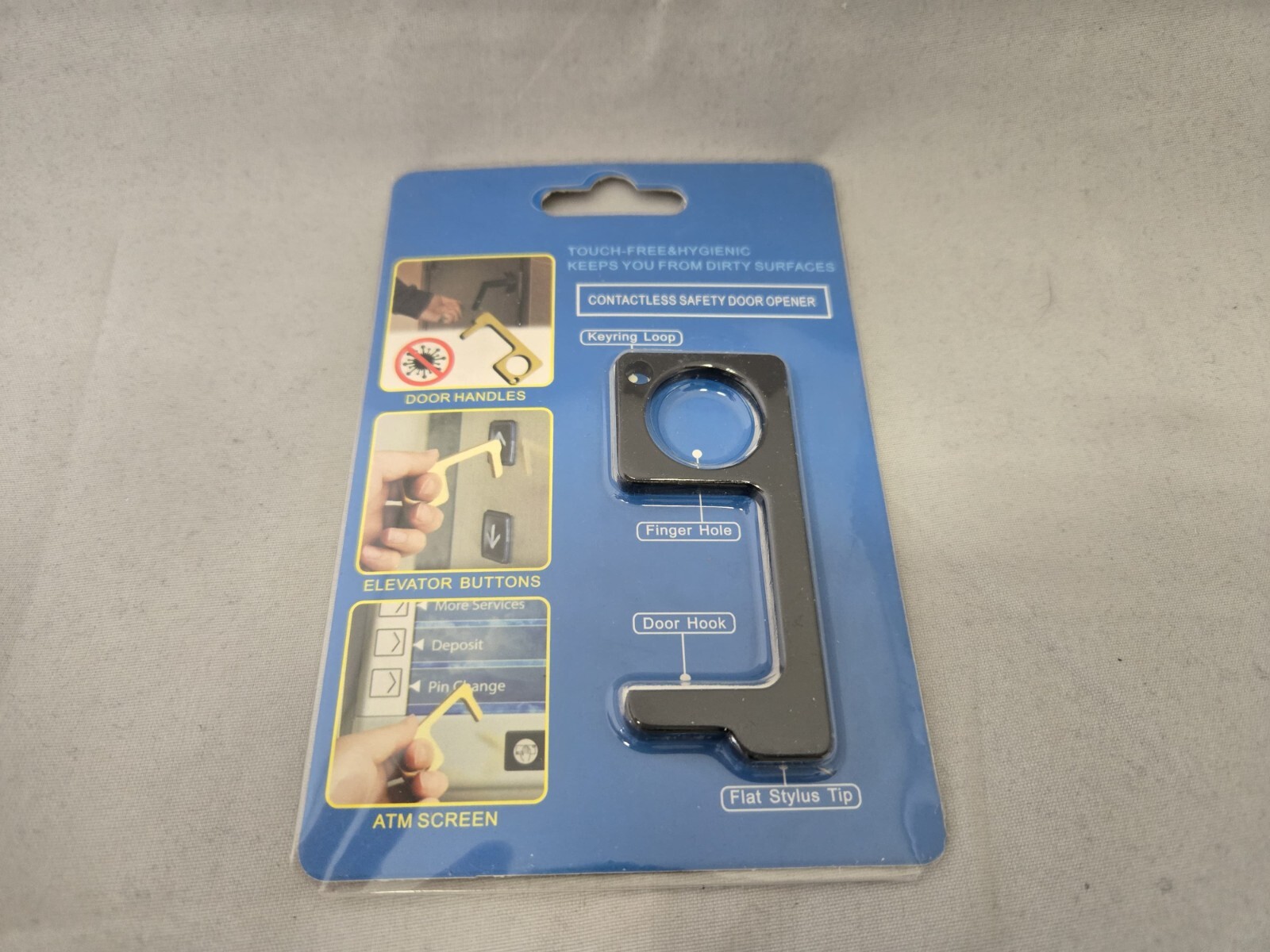 Lot of 25 Contactless Door Opener -  Door Open Tool Key Ring- Black