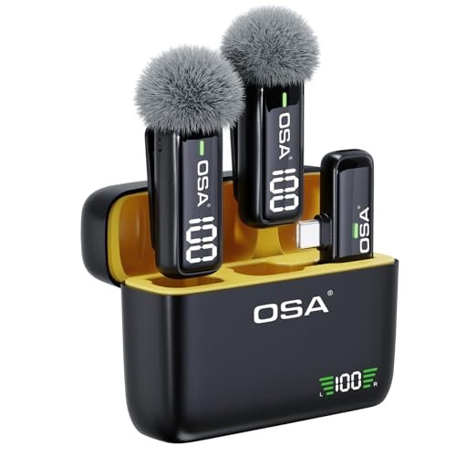 Lavalier Microphone for Phone with Charging Case and Transmitter Type C