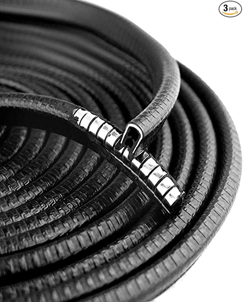 Steel Coating Black Rubber 10mmx5metres(16feets) Car Door-Black-5metres(16Feet)
