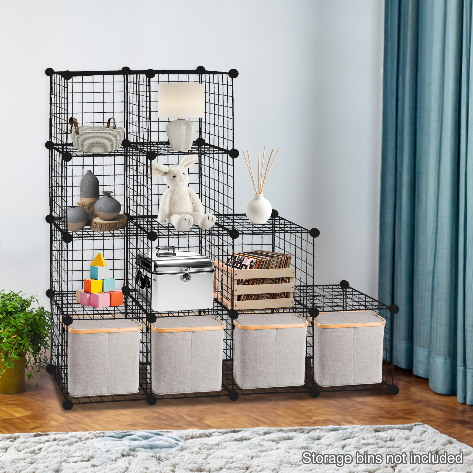 2X 12-Cube Storage Shelf Storage Bins Wire Cube Storage Organizer Modular