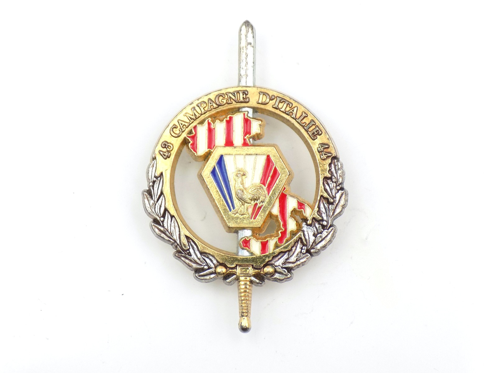 Original French Army 1943-44 Campagne d'Italie WWII 50 Year Commemorative Badge