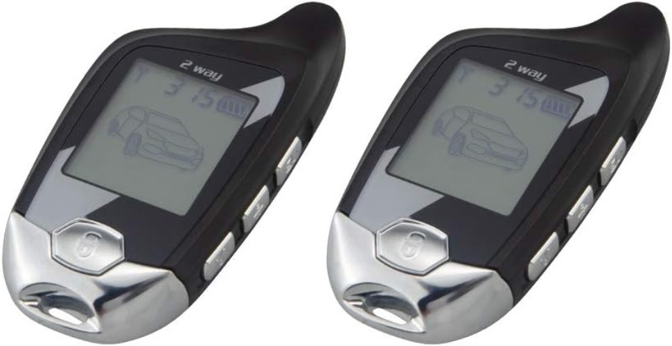 2 Way car Alarm System with LCD Pager Display Remote Engine Start & Microwave...