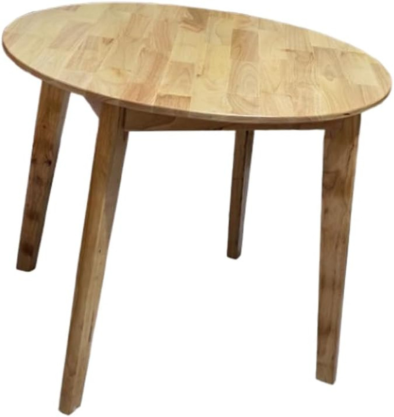 34.7" Solid Wood Round Dining Table for Indoor/Outdoor Use, Easy Assembly