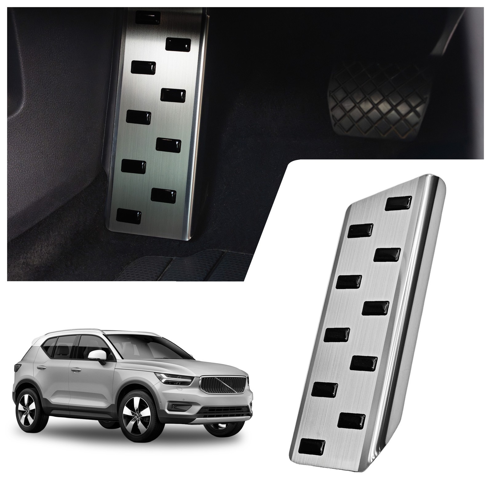 Footrest Plate for Volvo XC40 I (X | V) 2018 - Black Brushed Silver