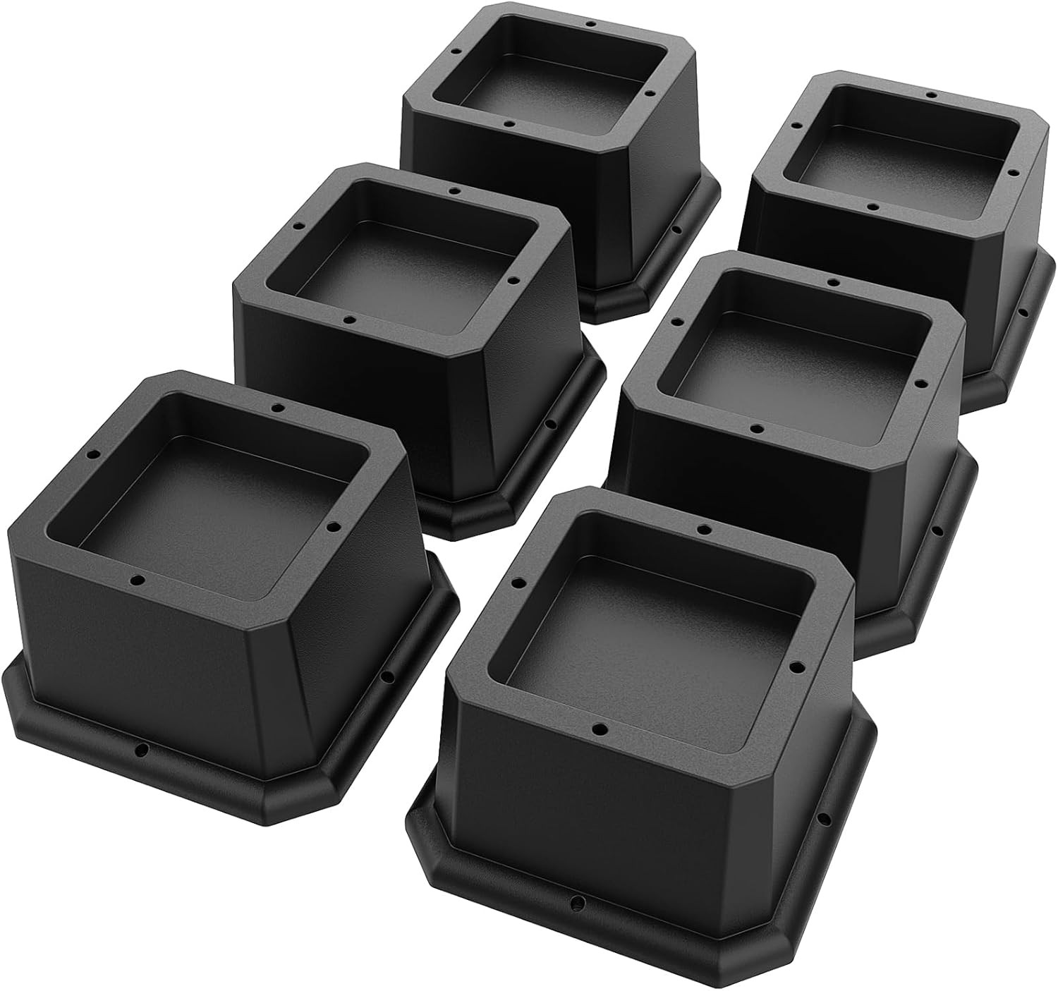 Bed Frame Raisers Bed Frame Raisers (Black 6-Piece Set, 2 Inches)