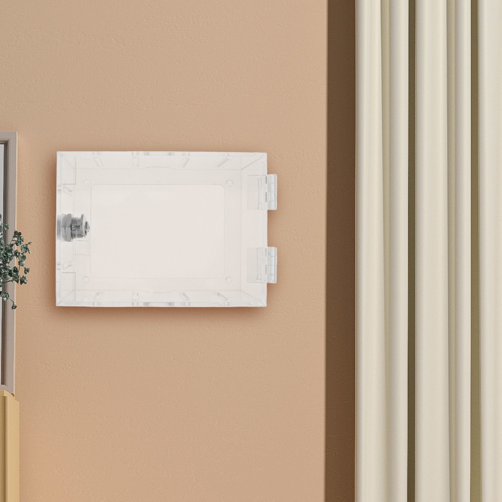 Transparent Thermostat Guard with Lock Durable Acrylic Lockable Cover for Wall