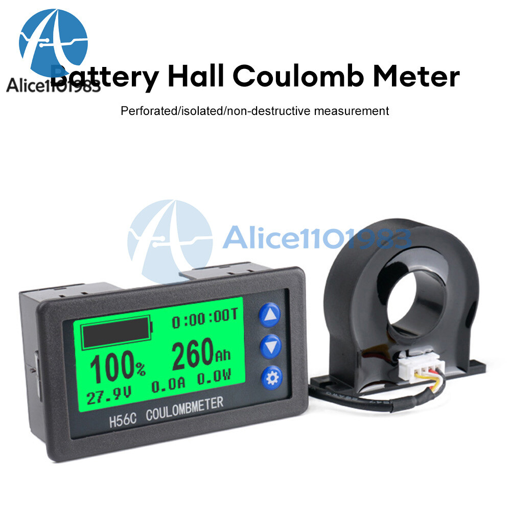 DC 9-100V 50-400A Battery Hall Coulometer Voltmeter Ammeter Coulomb Meter