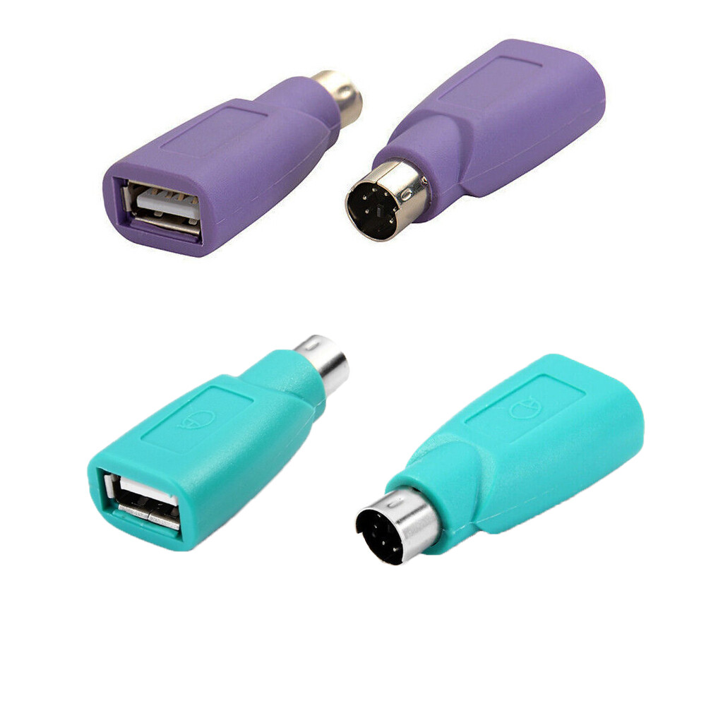 4X PS2 Male to USB Female Adapter Converter For Computer PC Keyboard+Mouse Combo
