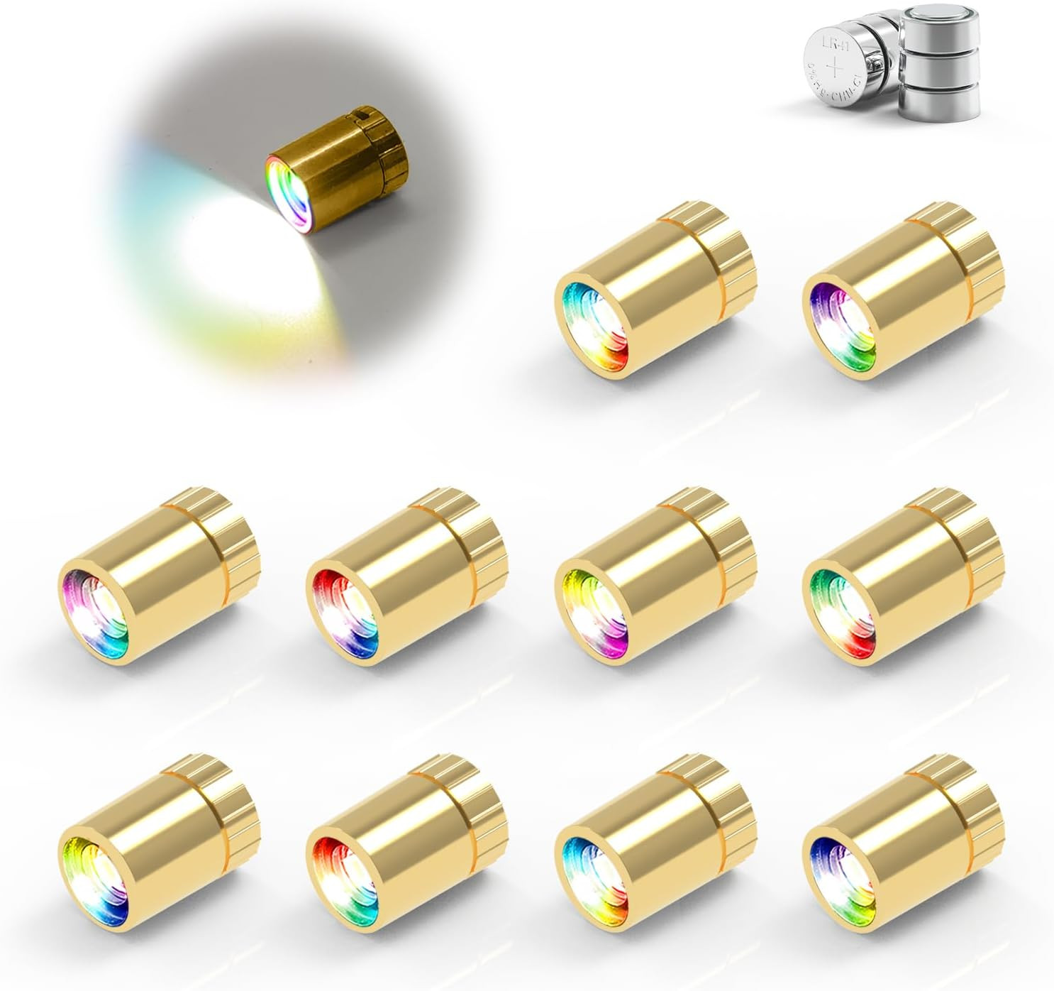 10 Pack Small Spotlight Battery Operated LED Lights, Warm White LED Wireless