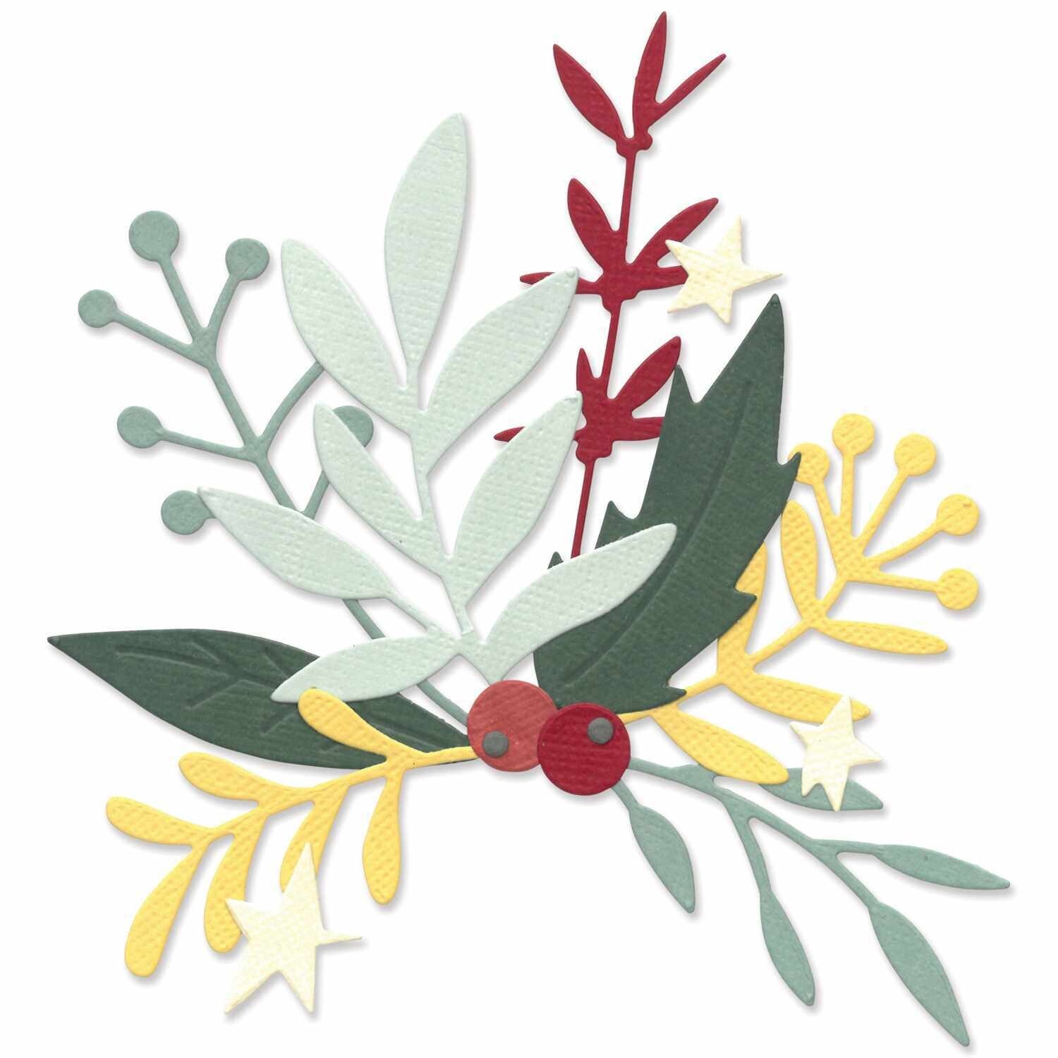 Sizzix Thinlits Buds & Branches Metal Cutting Dies Christmas Holiday 664975 NEW