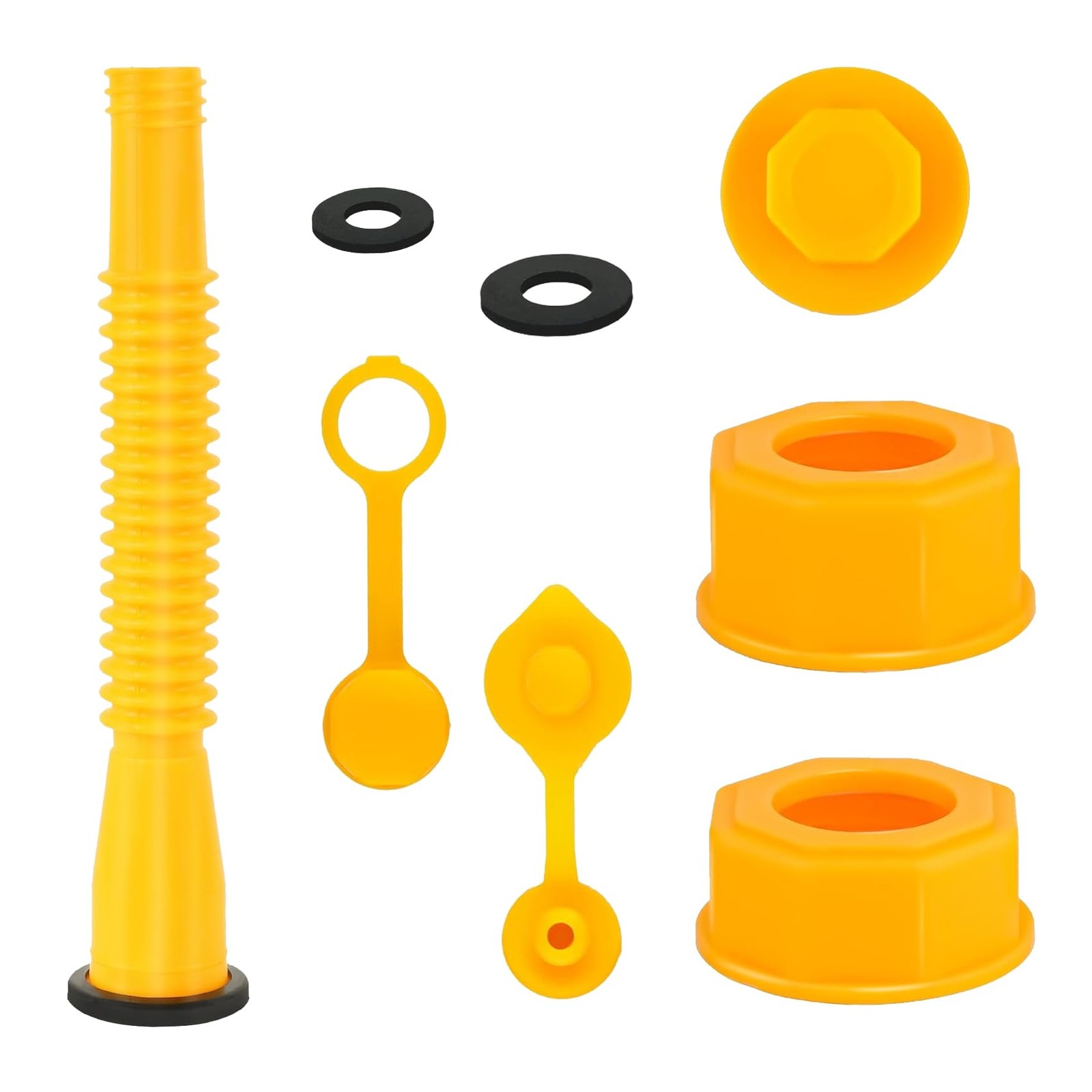 Zufoty Gas Can Spout Replacement, No-Spill Design Nozzle with Yellow