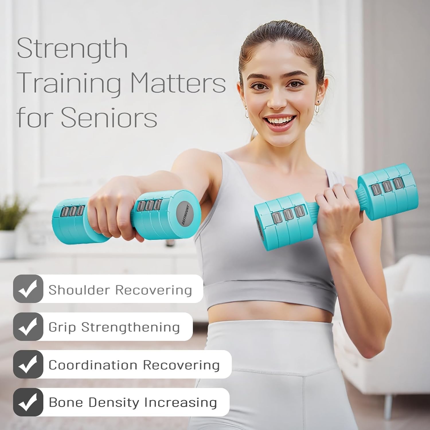 Adjustable Dumbbells Set 10 lb Total Free Weights