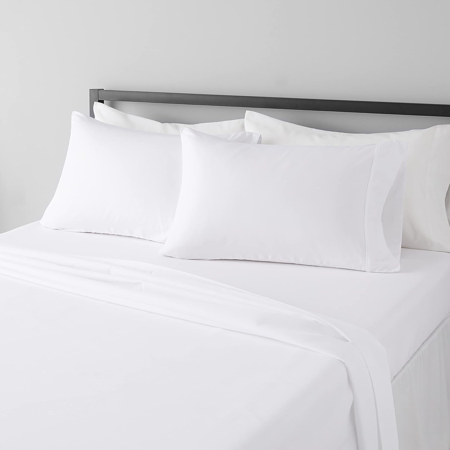 Amazon Basics Full 4-Piece Microfiber Sheet Set 14" Deep Pockets Bright White