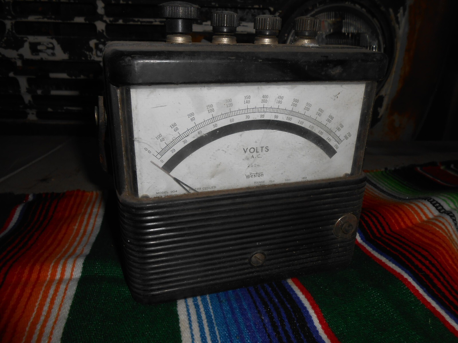 Vintage WESTON 904 AC Voltmeter 904-2905001 25-1000Hz