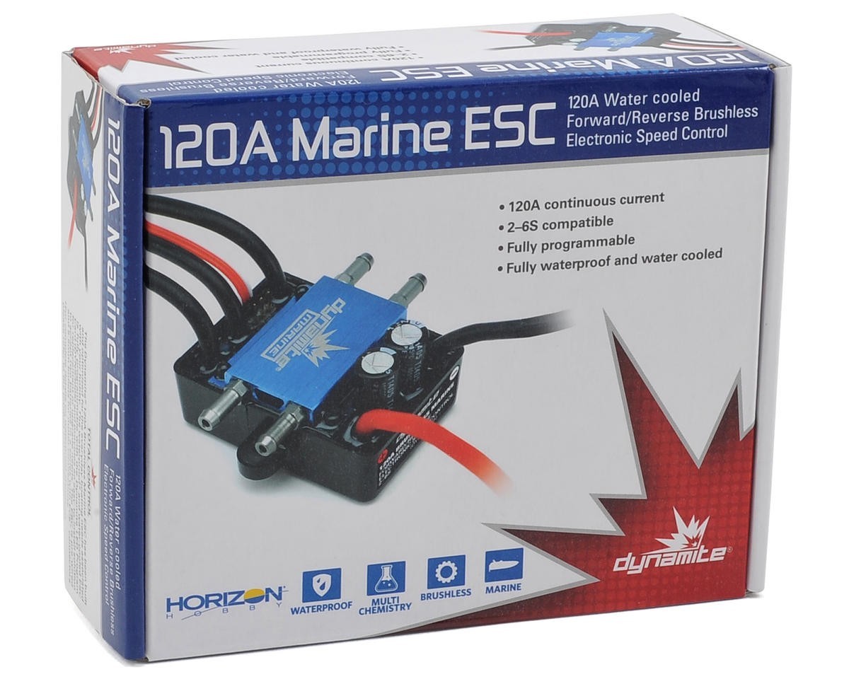Dynamite DYNM3875 120A Brushless Marine ESC 2-6S Dual EC5 OEM