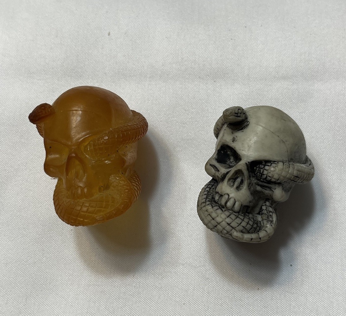 Vintage Randotti style mini snake eye skull bust lot aquarium