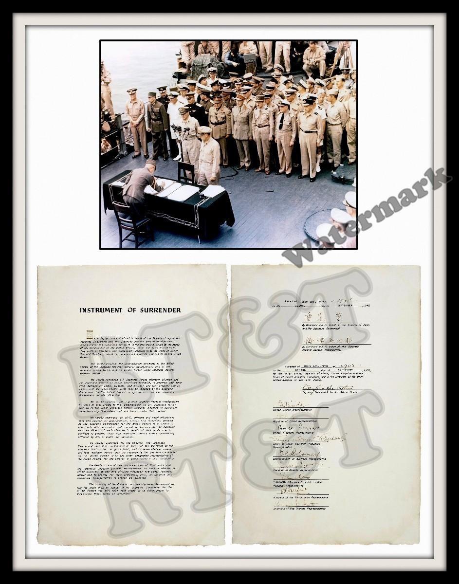 1945 WWII Japanese Surrender Signing on the USS Missouri  11x14 photo