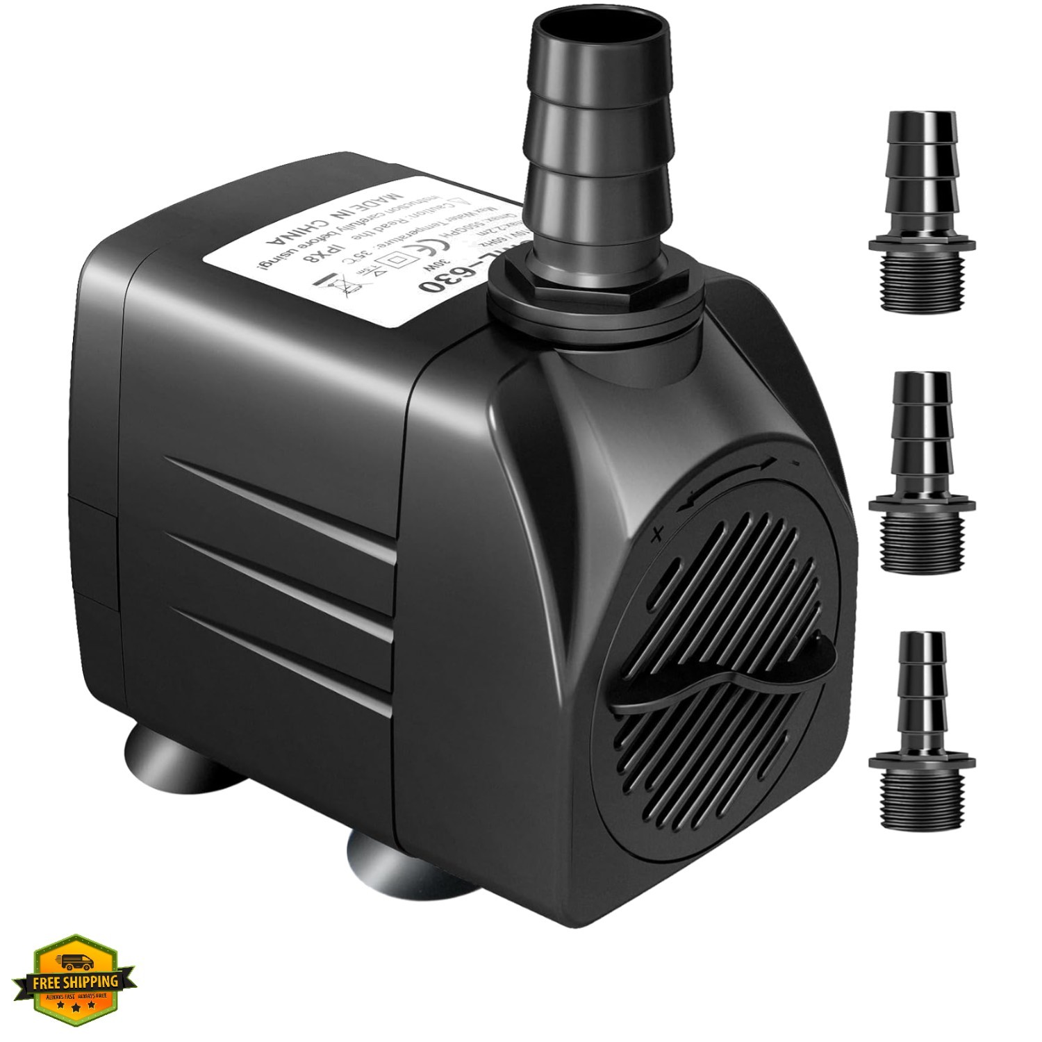 550GPH Submersible Pump 30W Fountain Water Pump, 2000L/H, with 7.2ft High Lif...