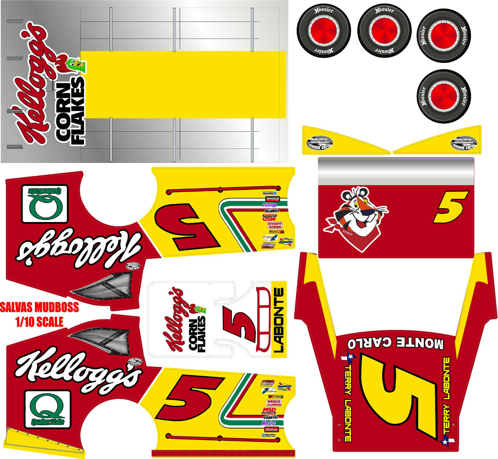 SALVAS MUDBOSS TRAXXAS SLASH TERRY LABONTE KELLOGS THEME WRAP