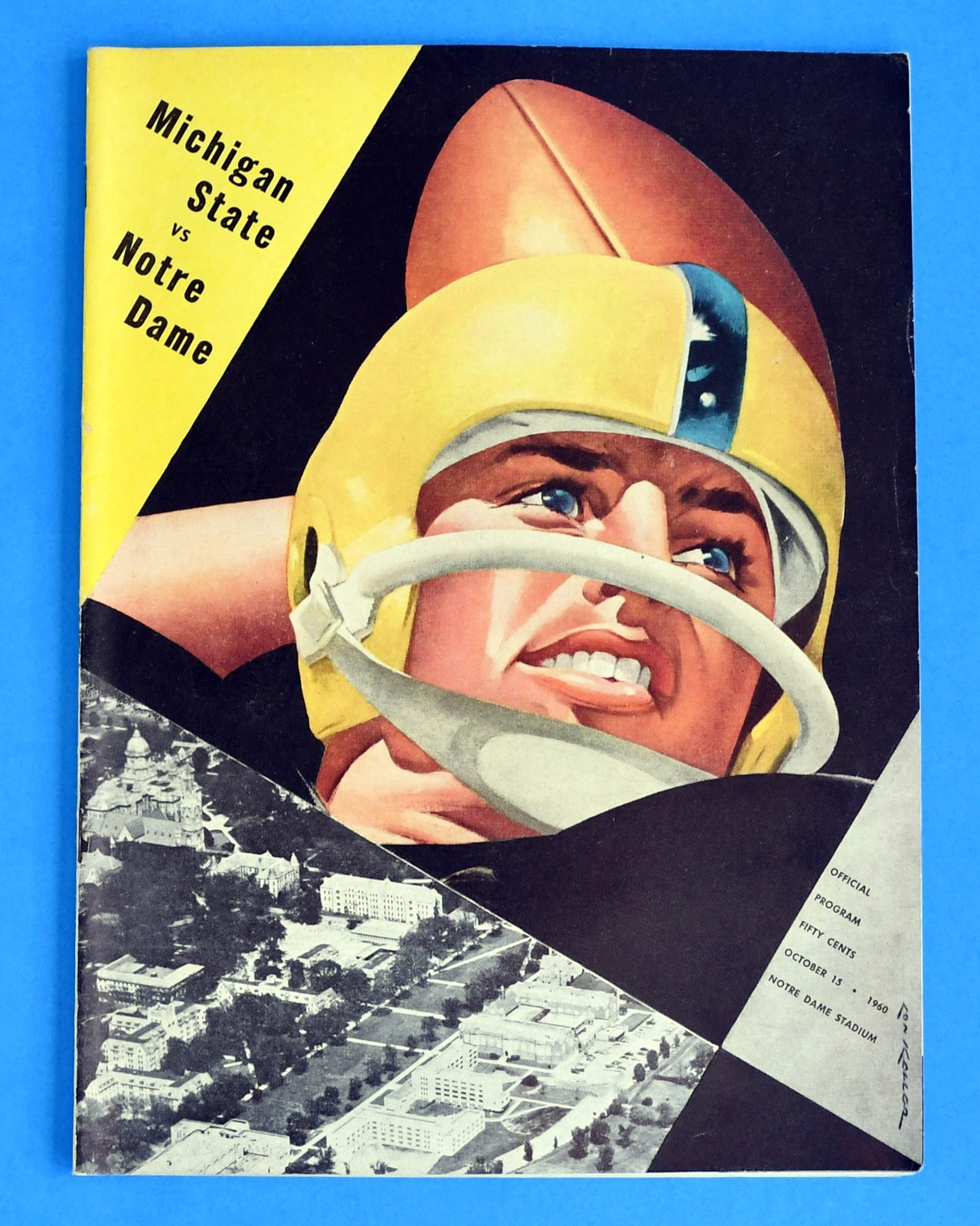 1960 Notre Dame Fighting Irish. Michigan State Football Program. Studebaker Add