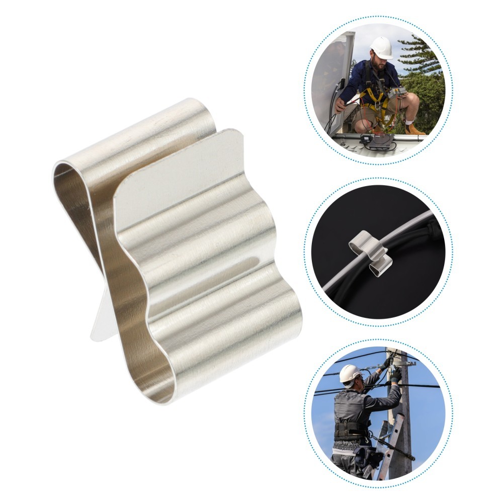 50Pcs Durable Solar Panel Wire Clips Stainless Steel Wire Harness Clamps Silver