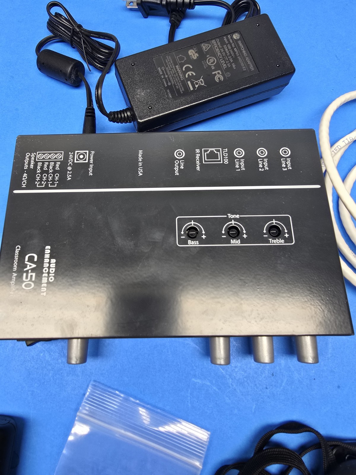 Audio Enhancement CA-50 Classroom Amplifier System AC Adapter Power ETC.