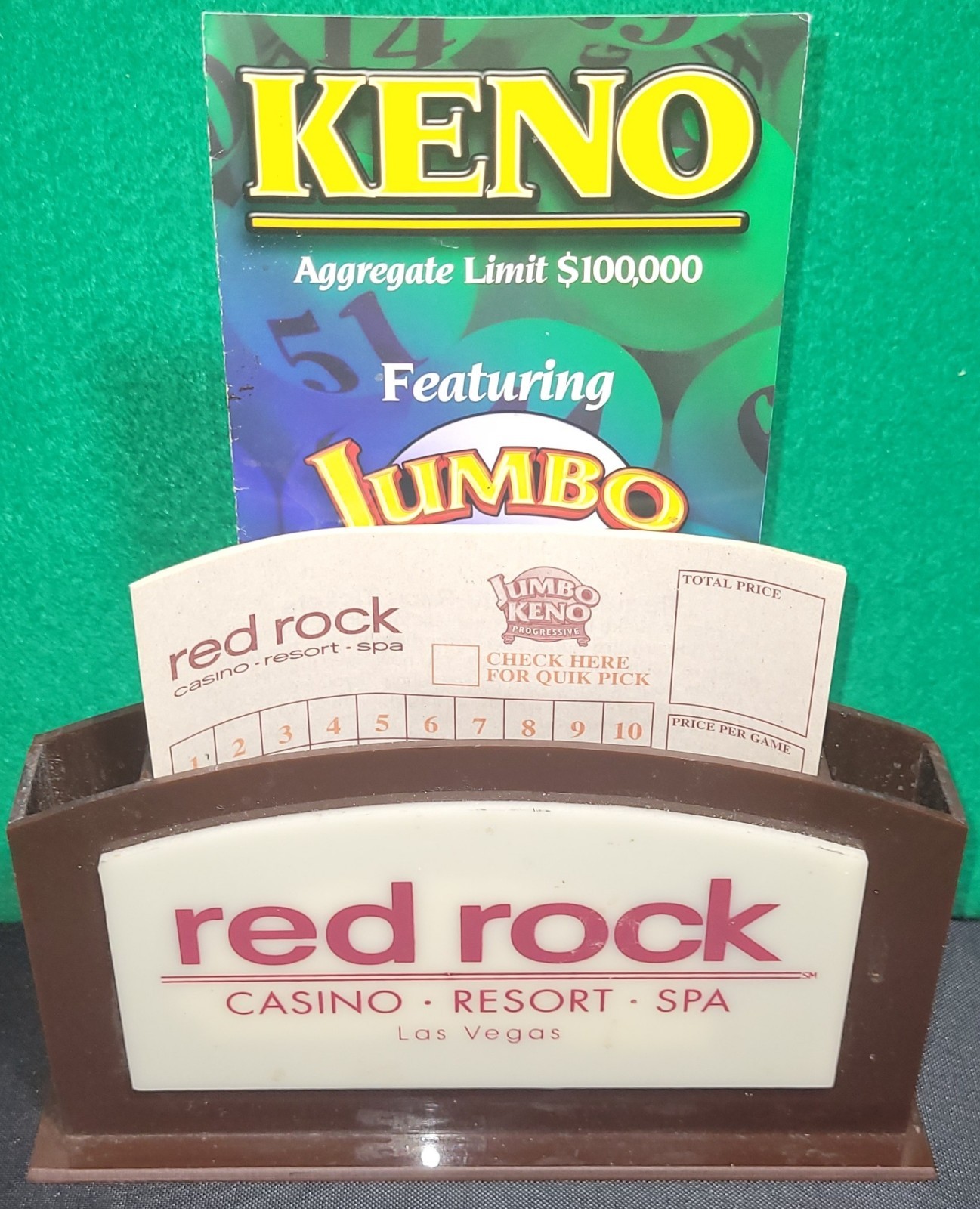 Red Rock Casino Las Vegas KENO Ticket Stand w/Tickets (15) and a brochure.