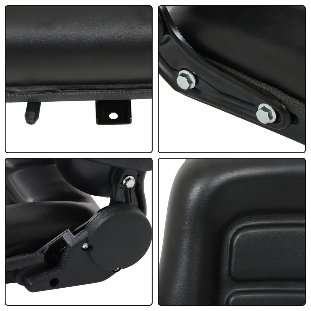 Universal Forklift Seat Fold Down Tractor Seat Adjustable Back & Armrest