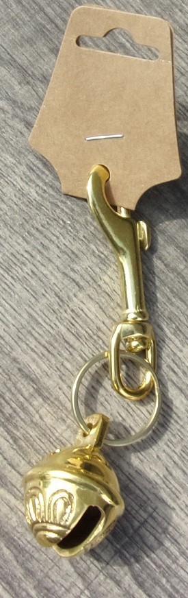 Brass Sleigh Belll Key Chain Bear Bell, Hiker Bell,  Horse Bell, Dog Bell NEW