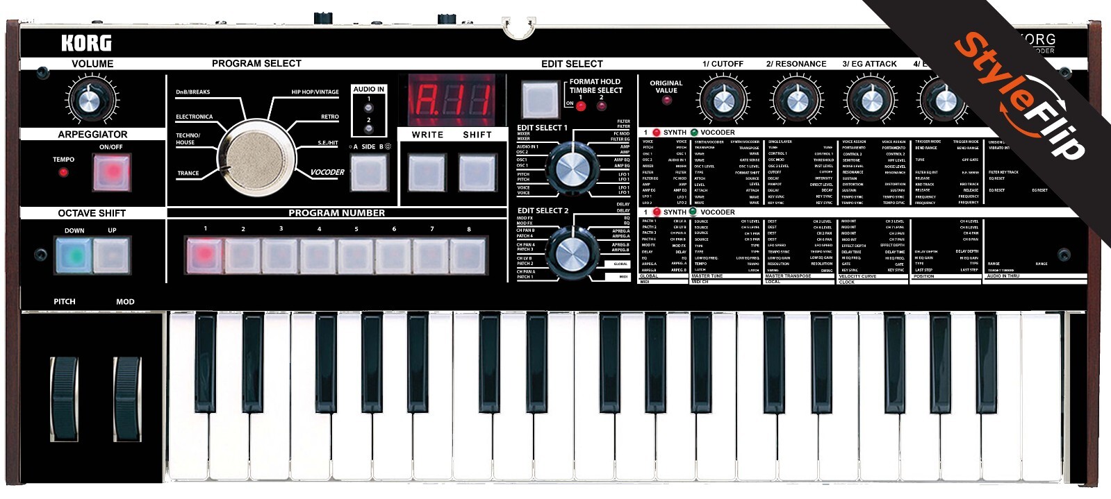 Korg microKorg | Color Black | Protective Decal | StyleFlip Skins