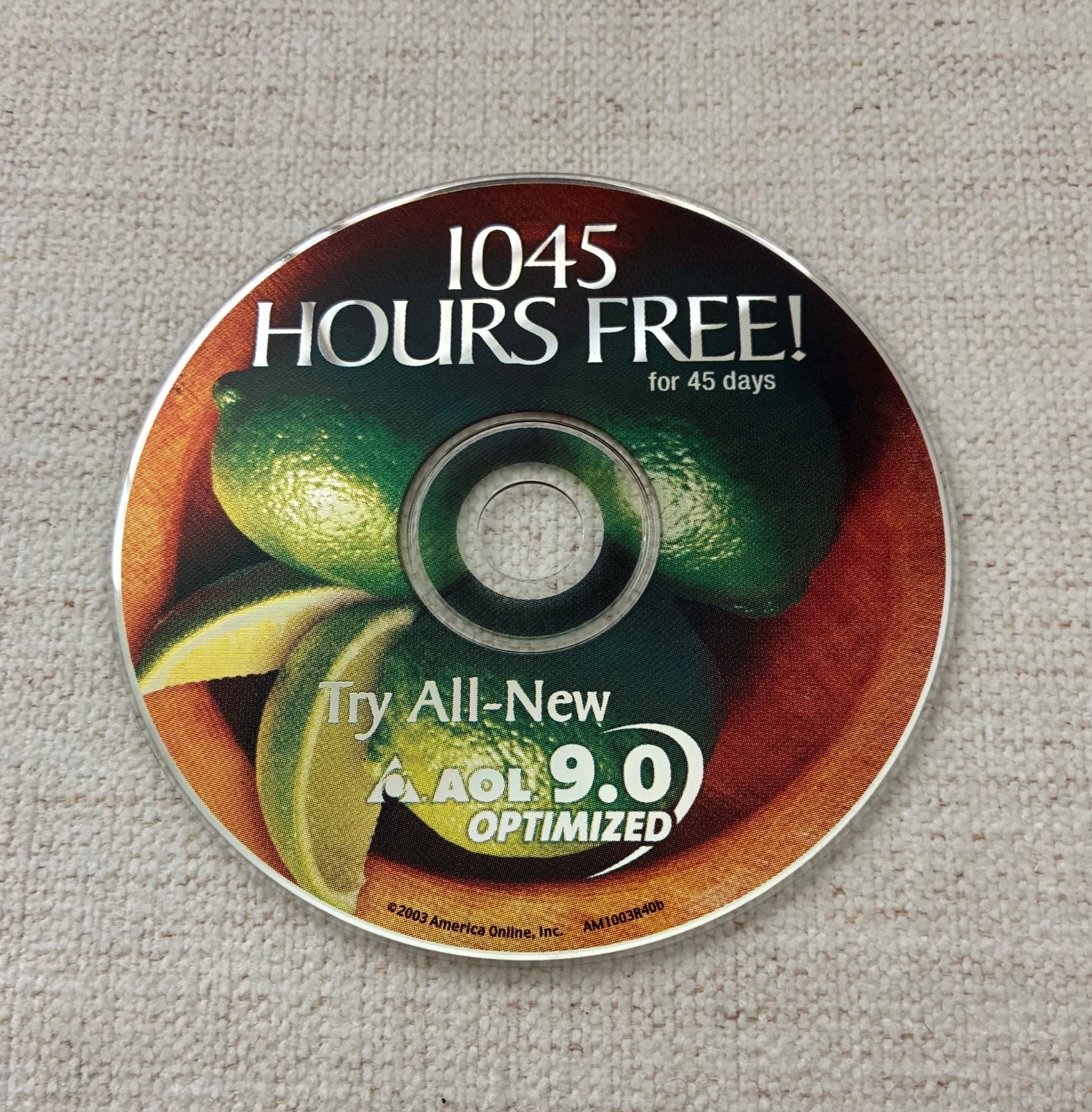 AOL 9.0 Optimized 1045 Hours Free For 45 Days Disc Only Preowned Vintage 2003