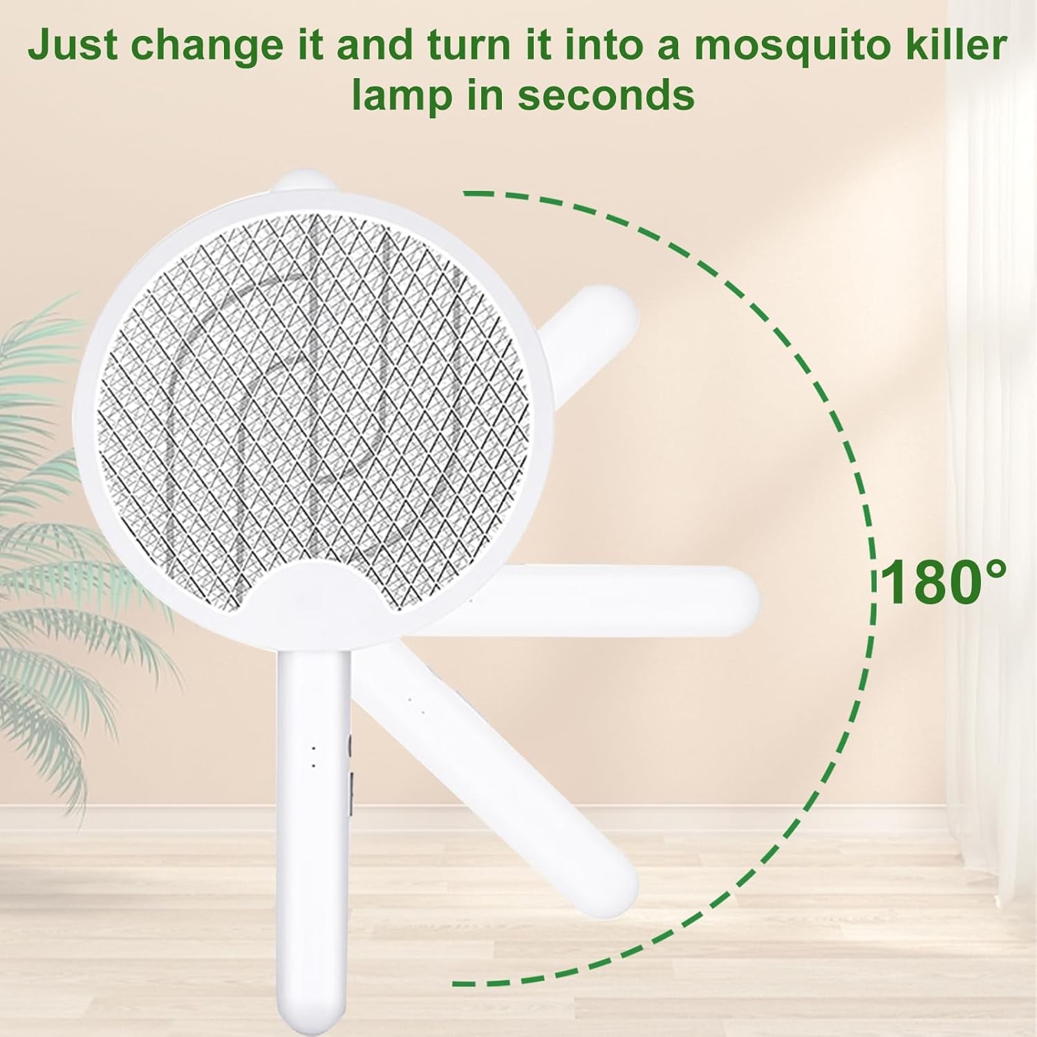 Electric Fly Swatter,Bug Zapper Racket Indoor Rechargeable,Mosquitoes Trap Lamp