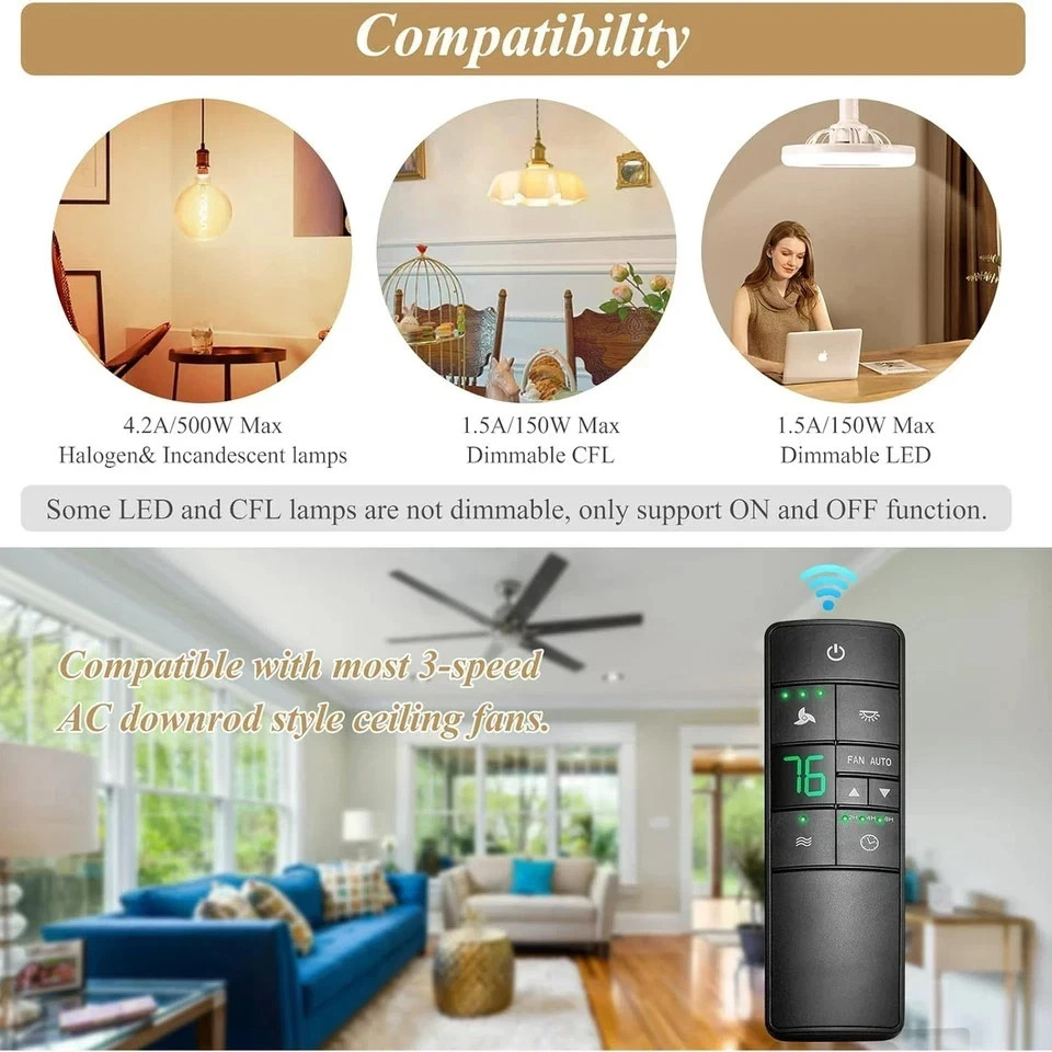 HD3 Ceiling Fan Remote Control Replacement for Hampton Bay Home, Free shippin