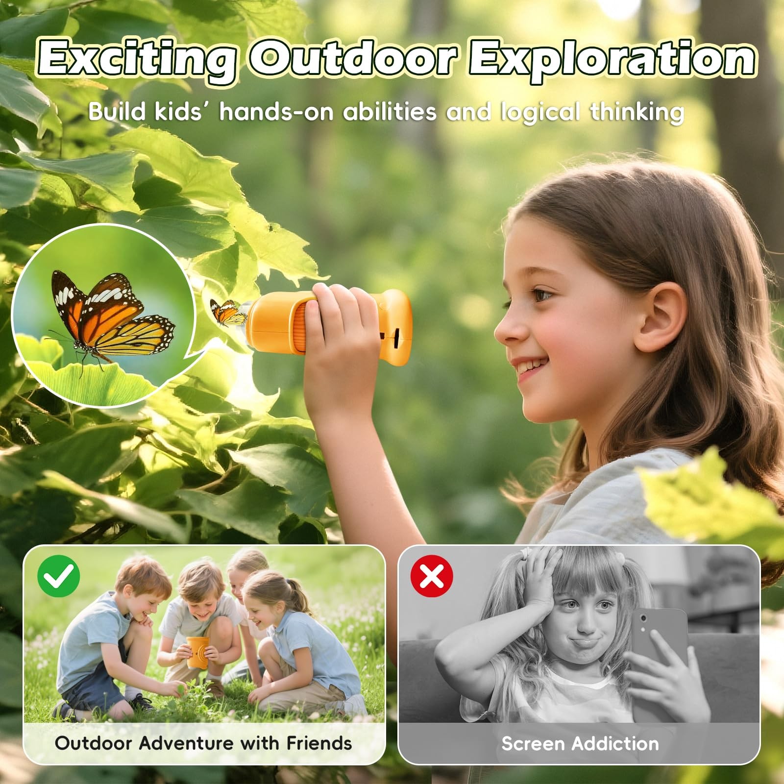 Microscope for Kids 1000X Digital, Handheld HD Yellow