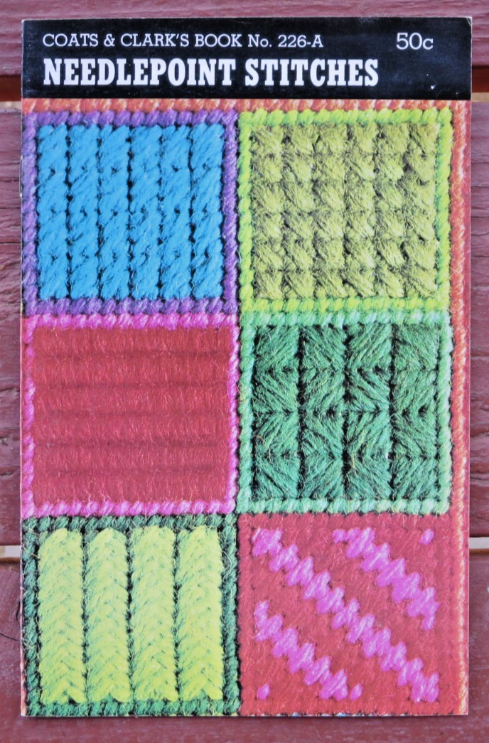 Needlepoint Stitches Coats Clark Book 226 B Instructions Project Vintage