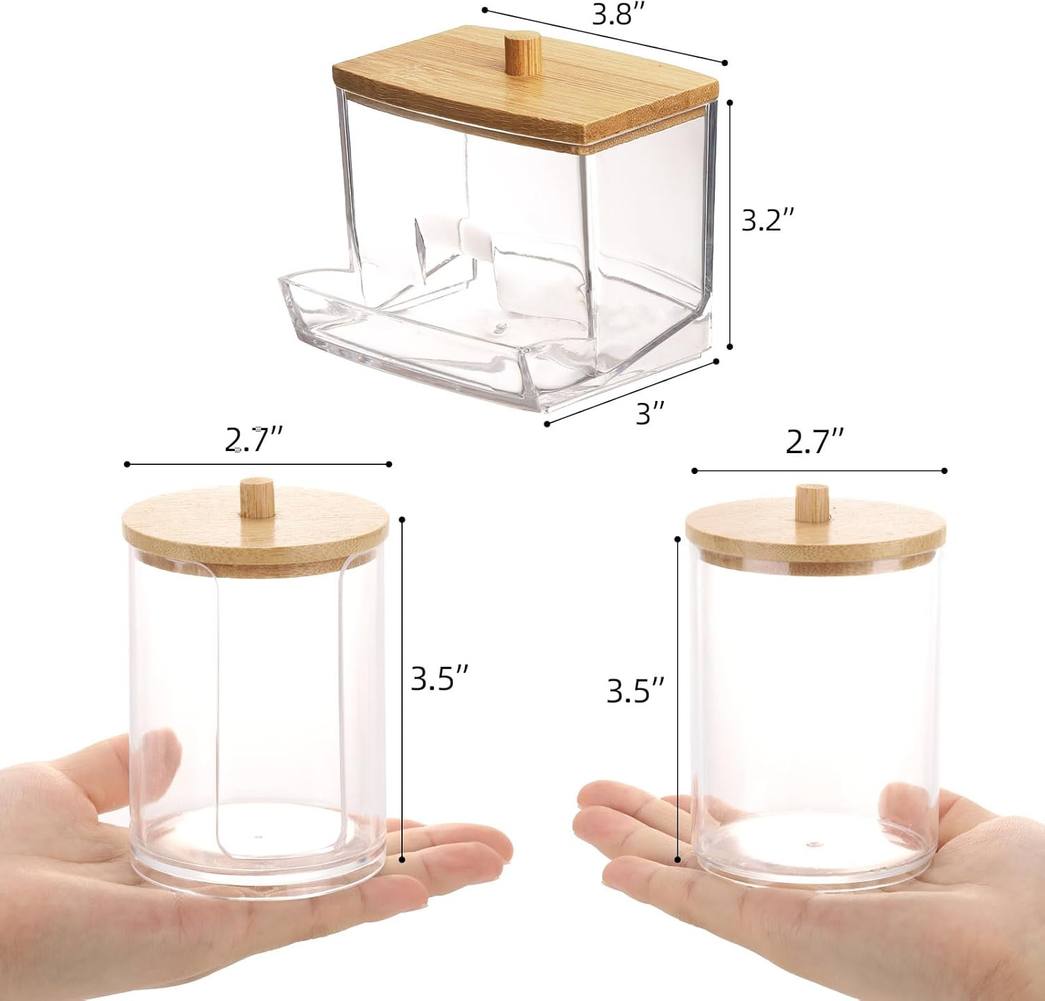 Bathroom Organizer Accessories Set-10 OZ Qtips Holder Storage