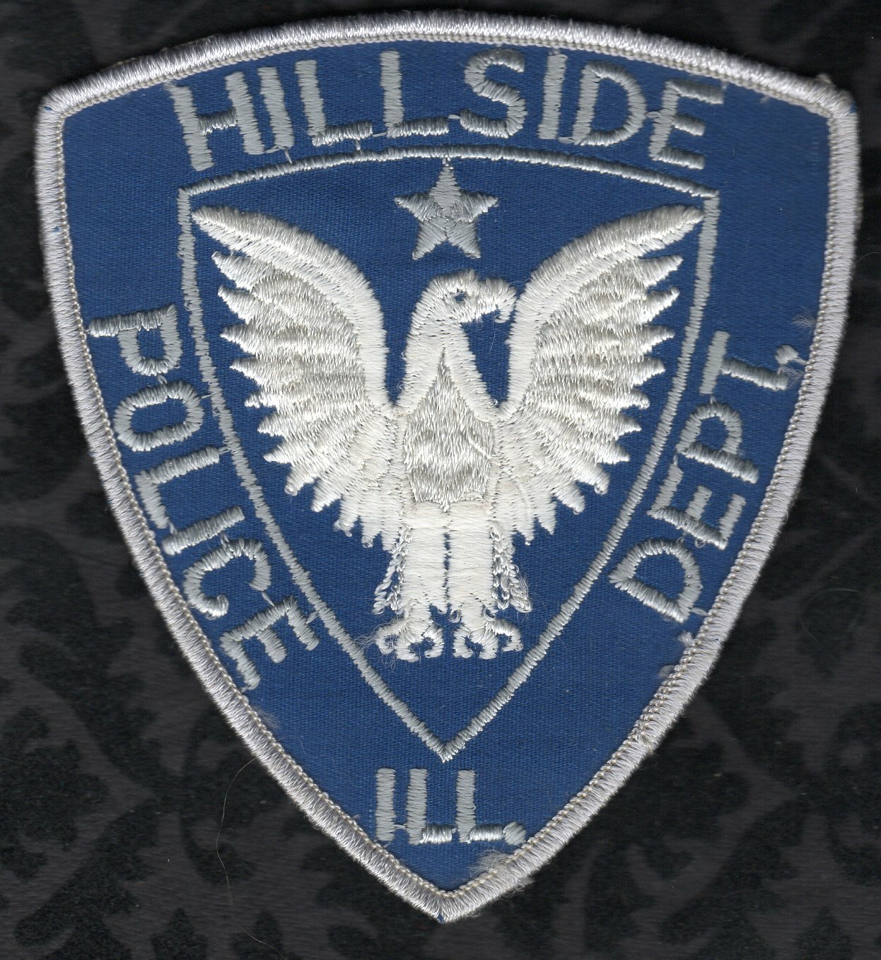 Hillside Illinois Police Patch  Silver Border and Letters/Blue Background