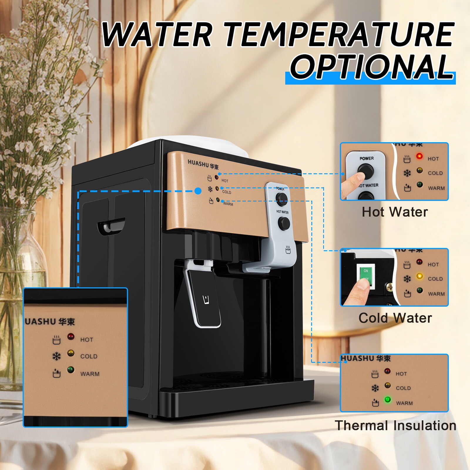 Loading Small Water Cooler Dispenser 5-gallon Cold And Hot Water Dispenser Top