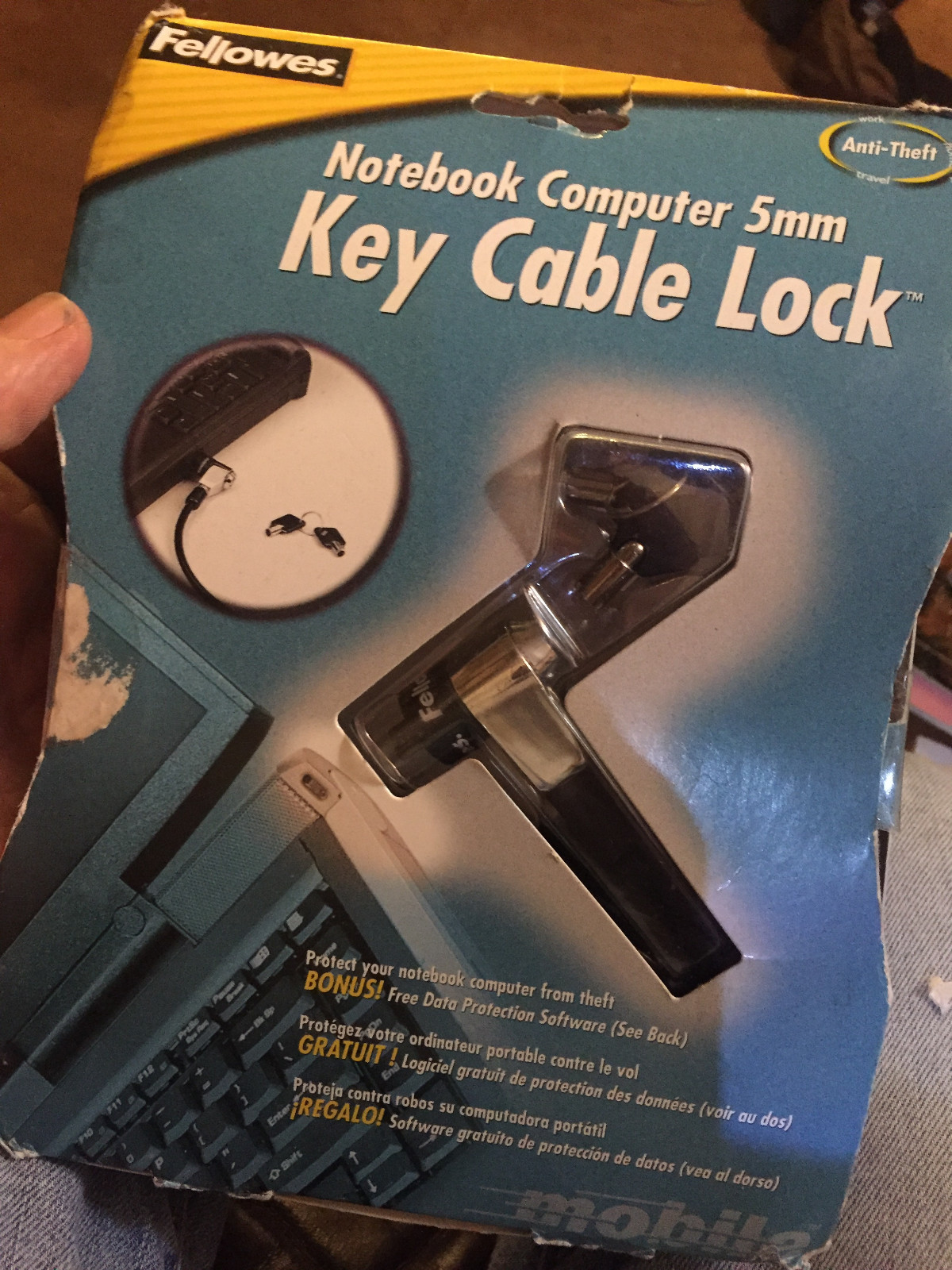 Anti-Theft Security Hardware, 5mm Key Cable Lock Kit for Laptop MacBook Notebook