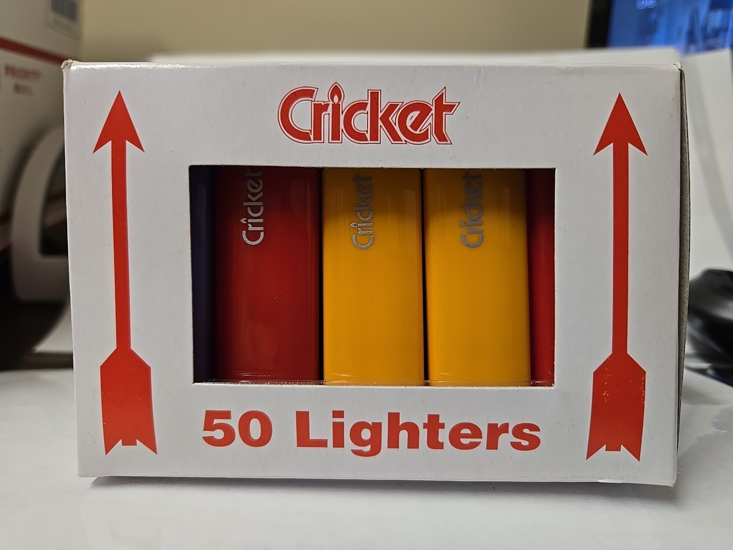 50ct DISPLAY CRICKET LIGHTERS ORIGINAL FULL SIZE DISPOSABLE