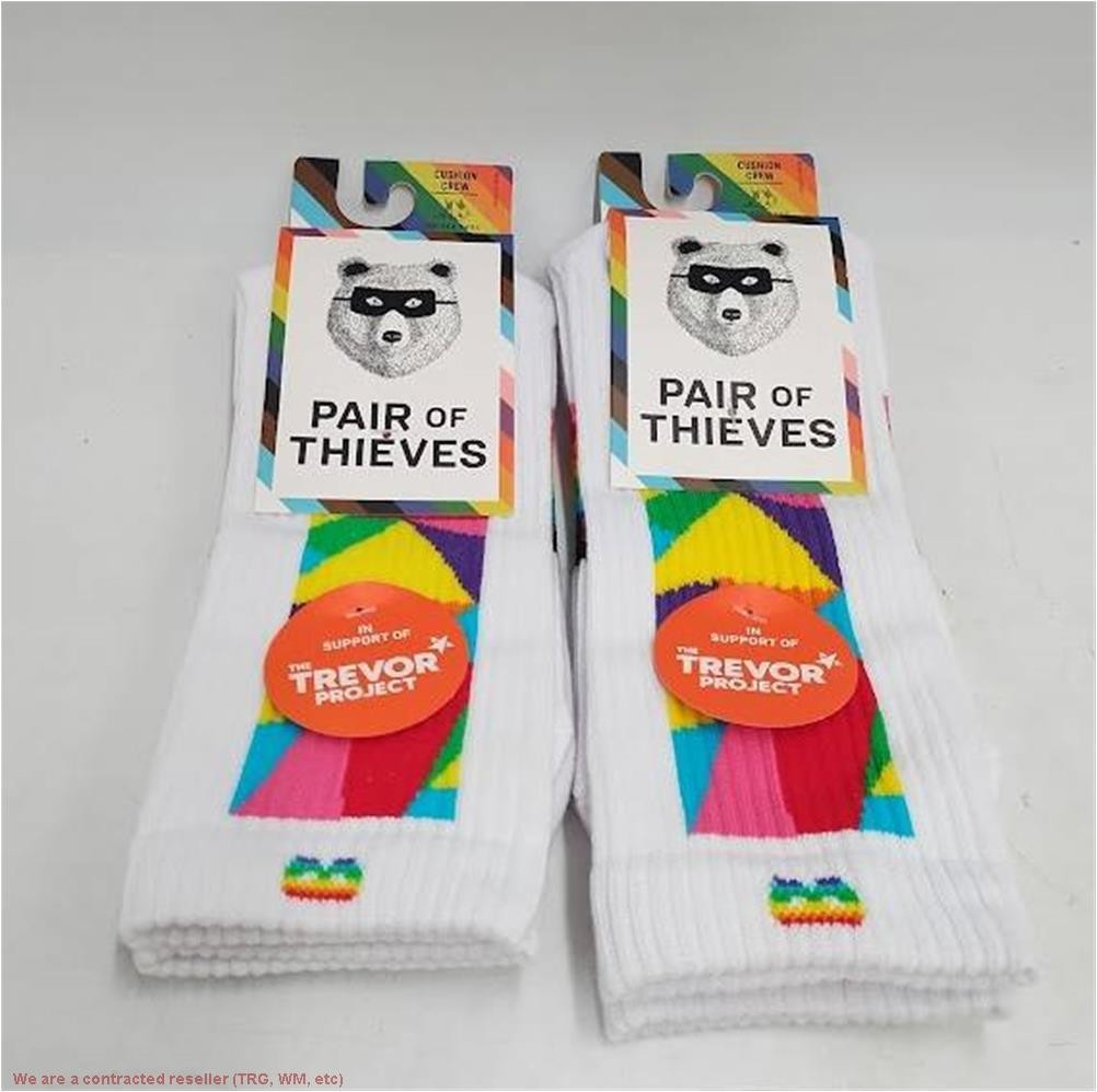 LOT OF 2!! Pair of Thieves Men's Rainbow Crew Socks 6-12 *SEE DEAL!!!*