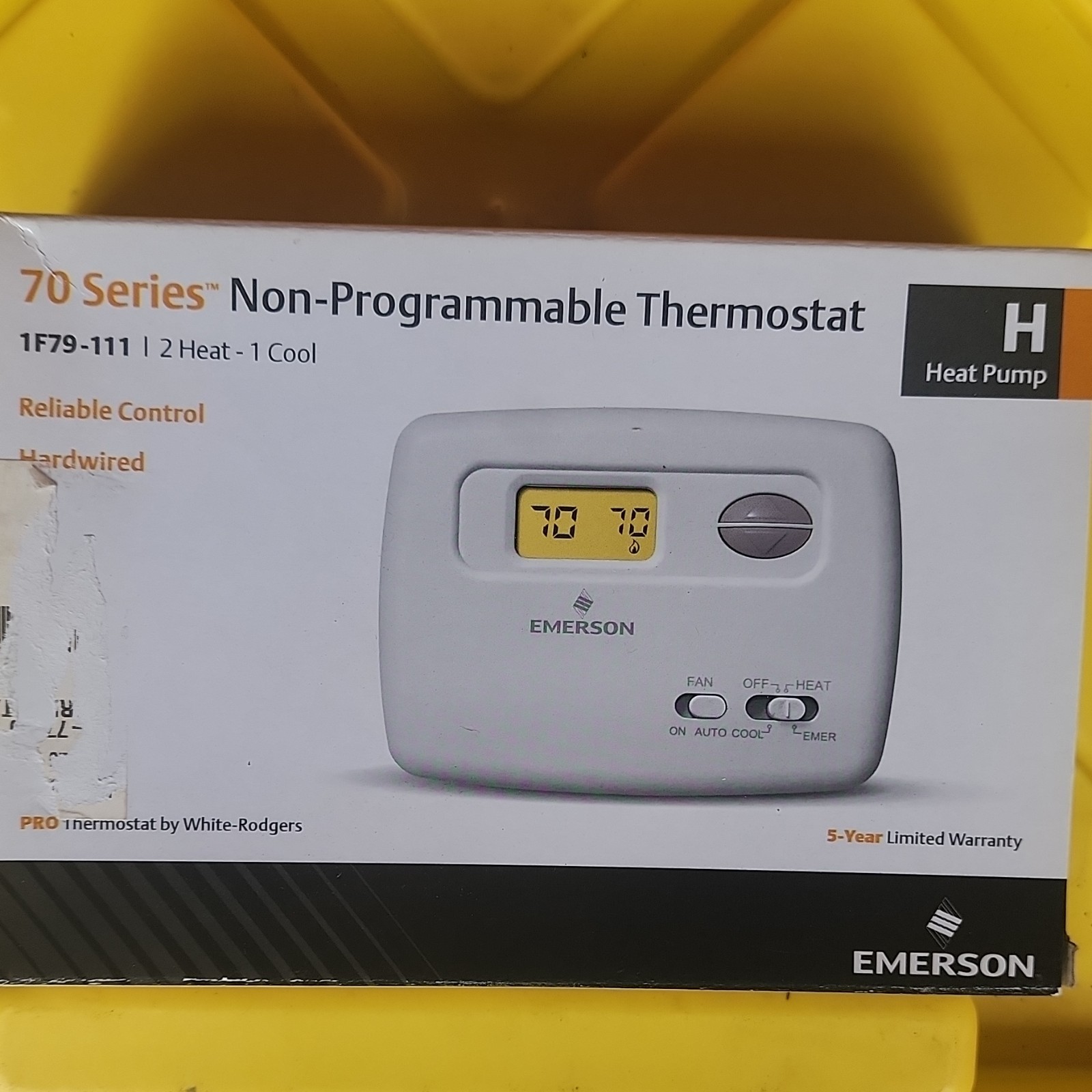 Emerson 70 Series 1F79-111 Non-Programmable Thermostat Digital Display Hardwired